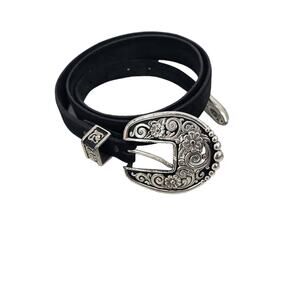 Justin Boots Top Grain Cowhide Floral Buckle Belt